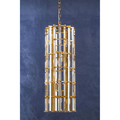 Brass Finish Vertical Large Pendant Light | Karli