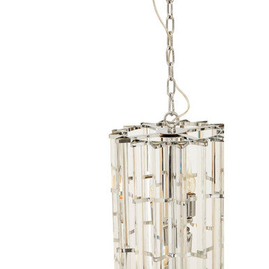 Glass and Chrome Finish Large Vertical Pendant Light | Karli