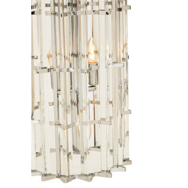 Glass and Chrome Finish Large Vertical Pendant Light | Karli