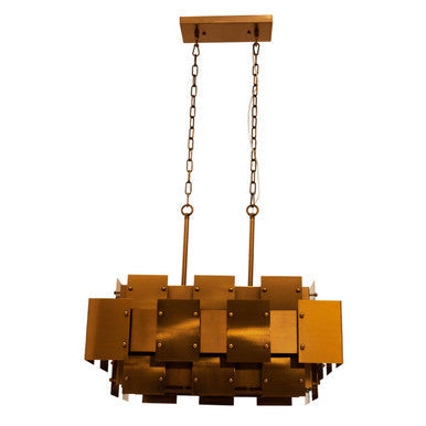 Metal Brass Finish Pendant Light with Eight Bulbs | Karlo