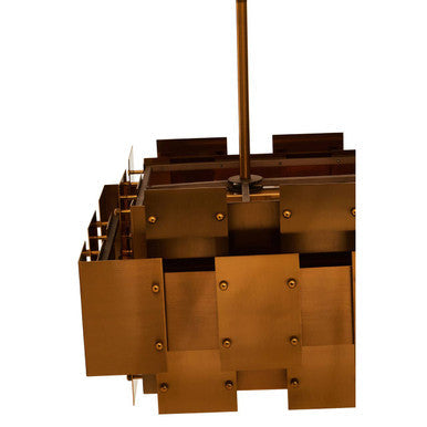 Metal Brass Finish Pendant Light with Eight Bulbs | Karlo