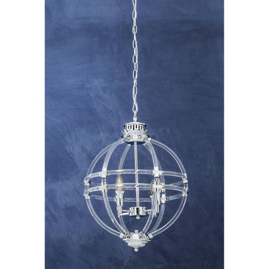 Pendant Light in Clear Acrylic and Chrome Finish | Karlo