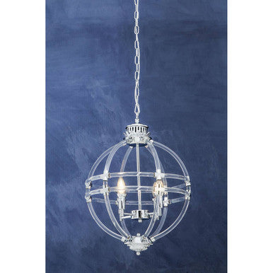 Pendant Light in Clear Acrylic and Chrome Finish | Karlo