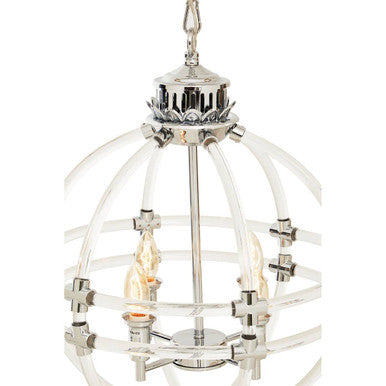 Pendant Light in Clear Acrylic and Chrome Finish | Karlo