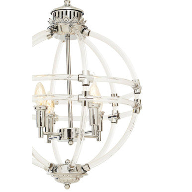 Pendant Light in Clear Acrylic and Chrome Finish | Karlo
