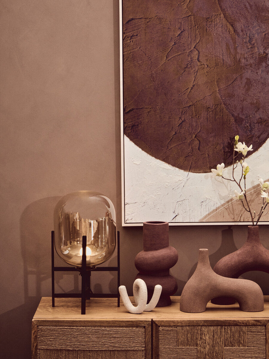 Trieste Matte Black And Glass Table Lamp