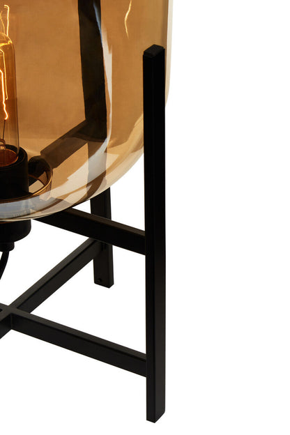 Trieste Matte Black And Glass Table Lamp