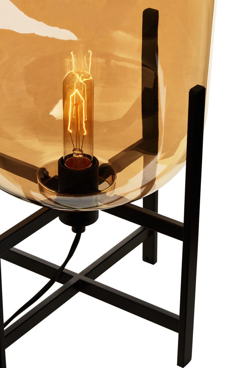 Trieste Matte Black And Glass Table Lamp