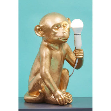 Boho Gold Finish Monkey Lamp