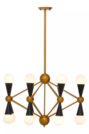 Brass and Black 16 Bulb Statement Pendant Light | Orko