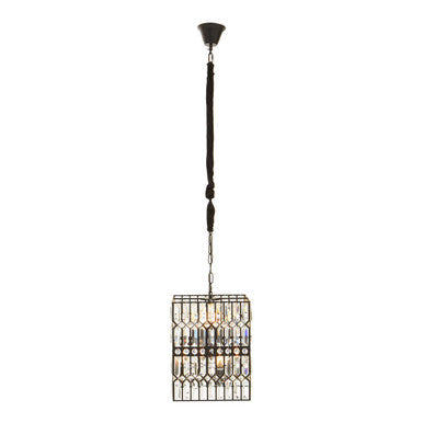 Black  Crystal 6 Light Pendant Light | Babylon