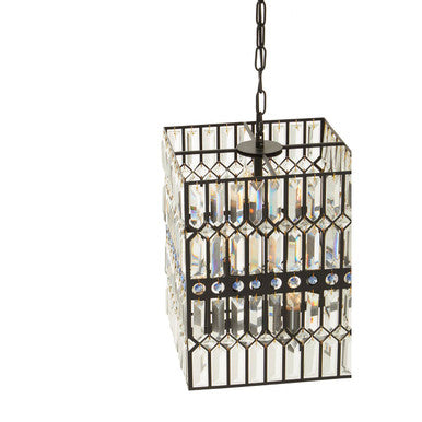 Black  Crystal 6 Light Pendant Light | Babylon