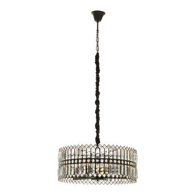 Six Bulb Black Crystal Chandelier | Babylon