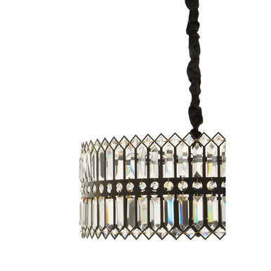 Six Bulb Black Crystal Chandelier | Babylon