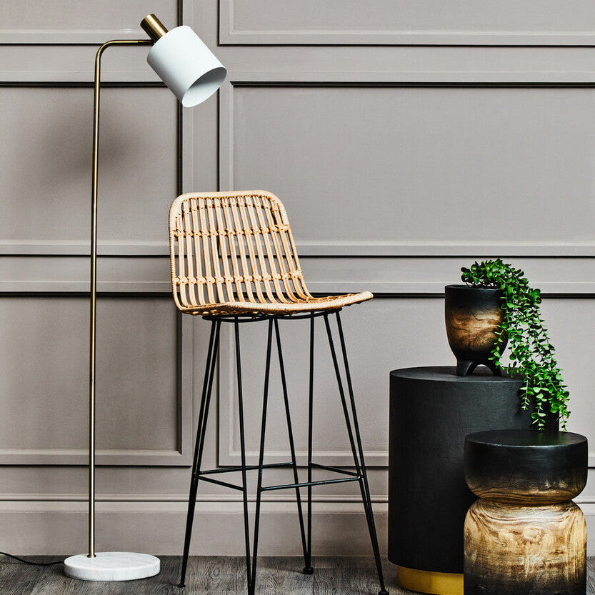 White Marble and Gold Floor Lamp | Newton