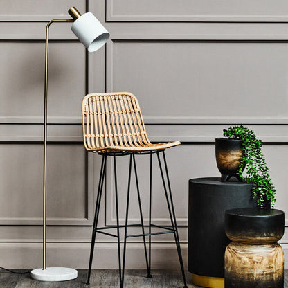 White Marble and Gold Floor Lamp | Newton