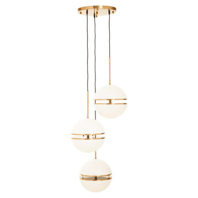 Abira Brushed Brass Finish 3 Ball Pendant Light