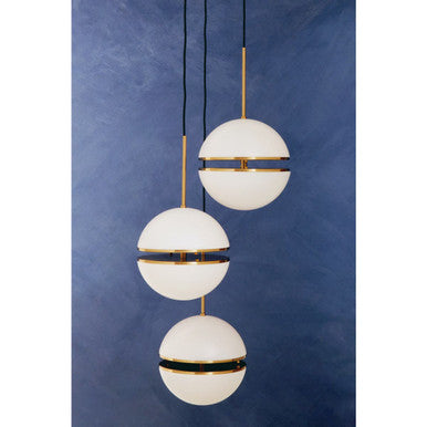 Abira Brushed Brass Finish 3 Ball Pendant Light