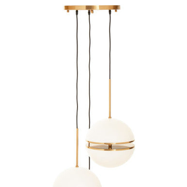 Abira Brushed Brass Finish 3 Ball Pendant Light