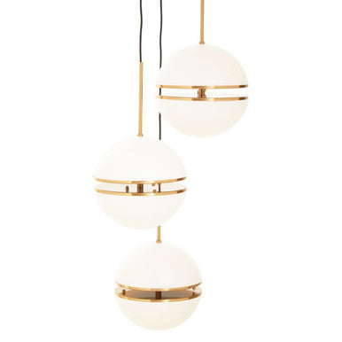 Abira Brushed Brass Finish 3 Ball Pendant Light