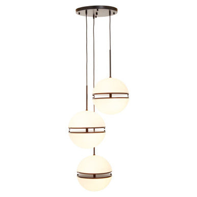 Three Ball Matt Black Pendant Light | Abira