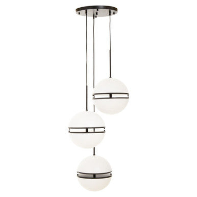 Three Ball Matt Black Pendant Light | Abira