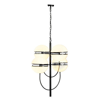 Four Ball Matt Black Pendant Light | Abira