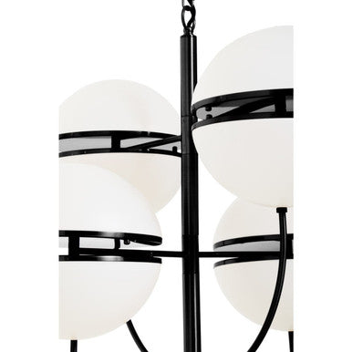 Four Ball Matt Black Pendant Light | Abira