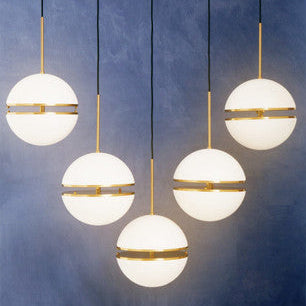 Abira Brushed Brass Finish 5 Ball Pendant Light
