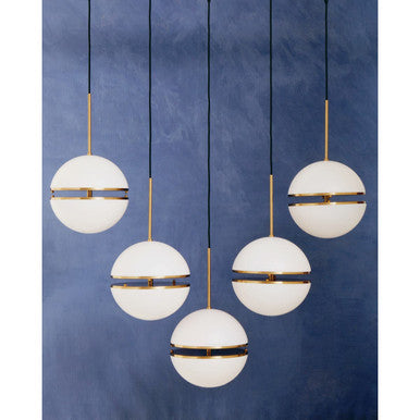 Abira Brushed Brass Finish 5 Ball Pendant Light