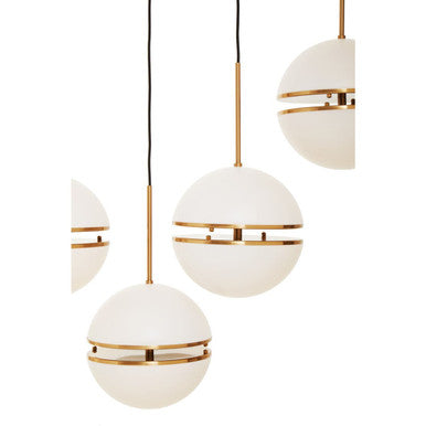 Abira Brushed Brass Finish 5 Ball Pendant Light