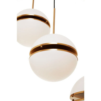 Abira Brushed Brass Finish 5 Ball Pendant Light