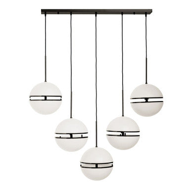 Five Ball Matt Black Pendant Light | Abira