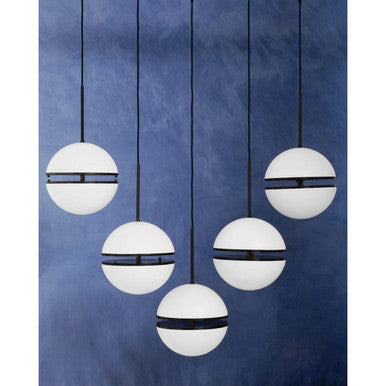 Five Ball Matt Black Pendant Light | Abira