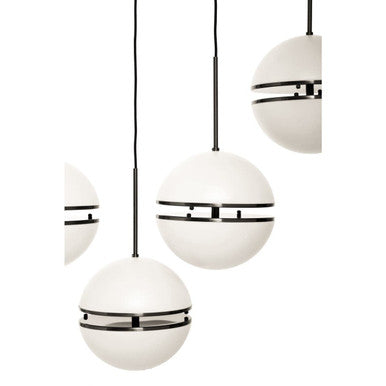 Five Ball Matt Black Pendant Light | Abira