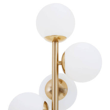 Abira White Marble 5 Bulb Table Lamp with Brushed Brass Finish