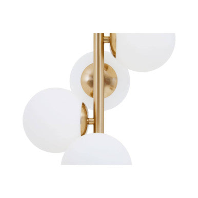 Abira White Marble 5 Bulb Table Lamp with Brushed Brass Finish