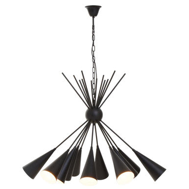 Matt Black 12 Bulb Statement Pendant Light | Yara