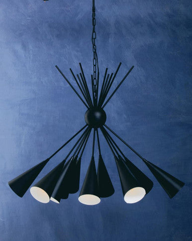 Matt Black 12 Bulb Statement Pendant Light | Yara