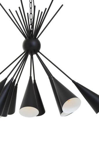 Matt Black 12 Bulb Statement Pendant Light | Yara