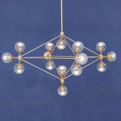 Abira Gold Finish and Glass 15 Bulb Statement Pendant Light