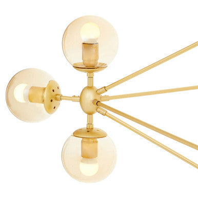 Abira Gold Finish and Glass 15 Bulb Statement Pendant Light