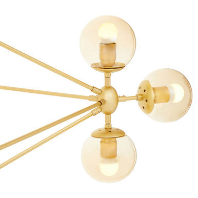 Abira Gold Finish and Glass 15 Bulb Statement Pendant Light