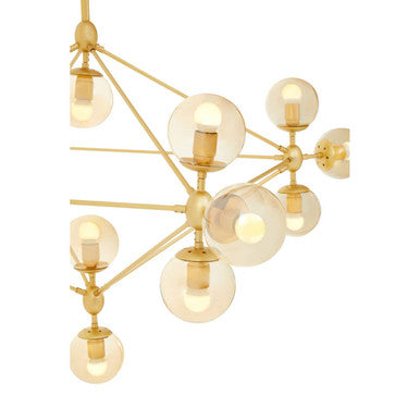 Abira Gold Finish and Glass 15 Bulb Statement Pendant Light