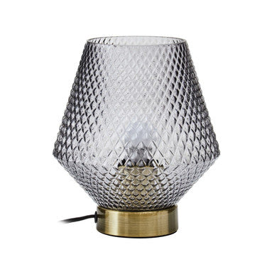 Grey Smoked Glass Table Lamp | Noble