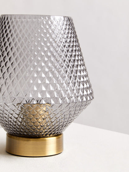 Grey Smoked Glass Table Lamp | Noble