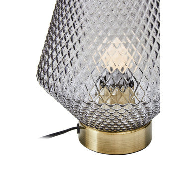 Grey Smoked Glass Table Lamp | Noble