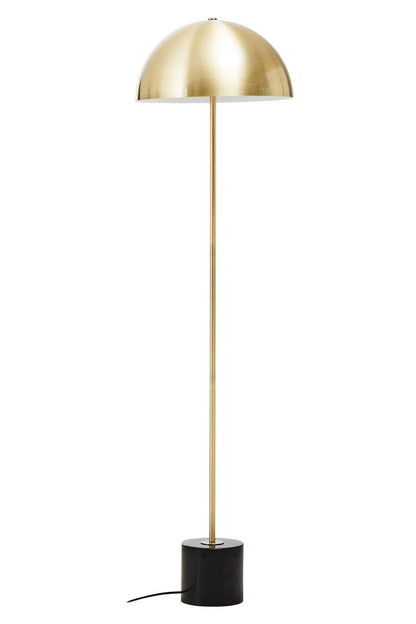 Brushed Brass Floor Lamp with Black Marble Base | Murdoch