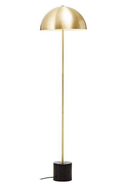 Brushed Brass Floor Lamp with Black Marble Base | Murdoch