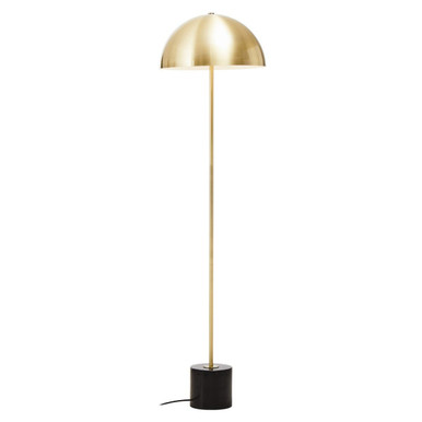 Brushed Brass Floor Lamp with Black Marble Base | Murdoch